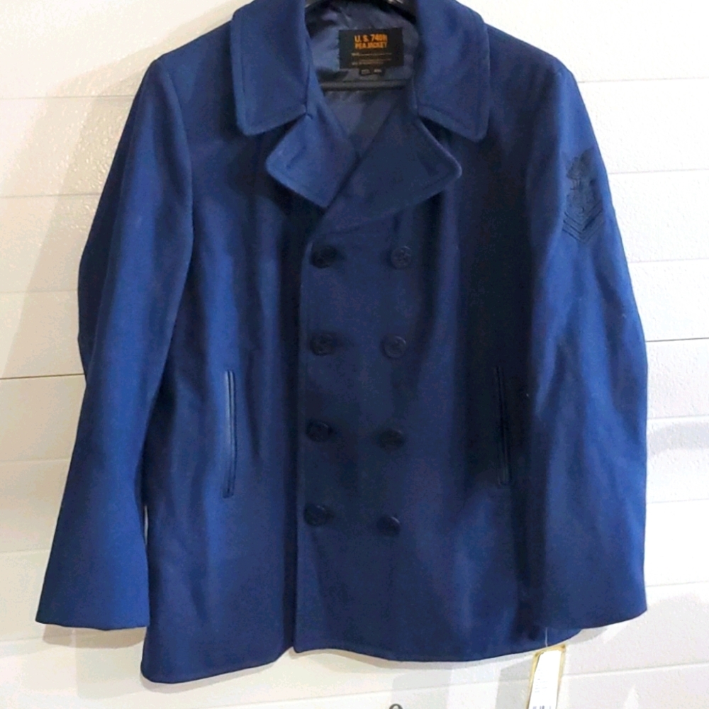 Scholt Navy Wool Peacoat